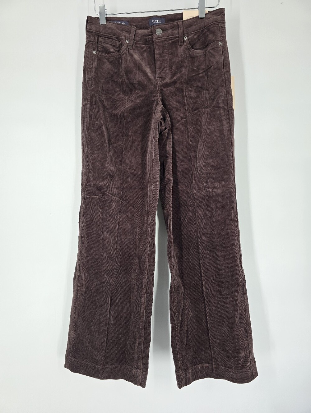 NYDJ Teresa Wide Leg Brown Corduroy Pants Bitter Cho Size 2 NEW LiftxTuck
